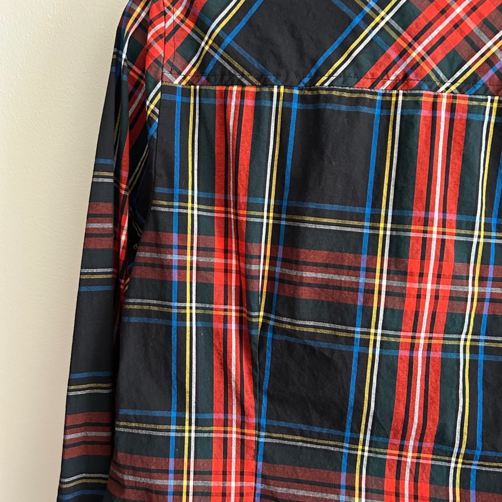 J.Crew Button Down Shirt Black Red Plaid 8 Slim Fit Stretch K3726 Long Sleeve - Picture 6 of 6